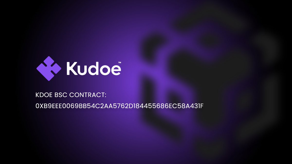 $KDOE is now LIVE on Binance Smart Chain @BNBCHAIN 

BSC Contract: 
0xB9eEE0069bb54C2aA5762D184455686ec58A431F

ETH Contract: 
0x5f190F9082878cA141F858c1c90B4C59fe2782C5

#BSC $KDOE #Kudoe 