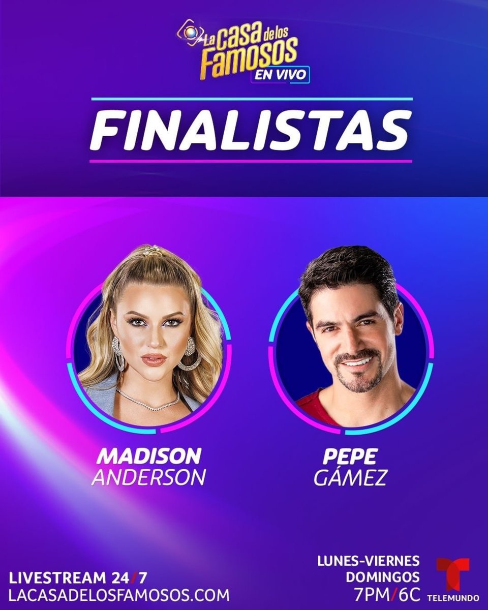 Habitantes de Twitter. Felicidades a @madison_sarra   quien se une a @ppgamez como finalista de esta tercera temporada de La Casa de los Famosos  #LCDLF3 #LaJefaAclara 