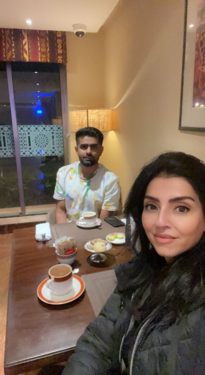 Wow!!!! 💯 for #KingBabar 👑 
I think it’s time for another coffee ☕️ 
With the great #Kaptaan @babarazam258 ☺️
On spectacular form this evening 🙏
#PAKvNZ 🙌🙌🙌 
