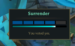 ONE OF THE BEST UPDATES TO LEAGUE IN AGES IS ALLOWING A FF AT 15 WITH 4 VOTES INSTEAD OF 5.  

LEAGUE IS SAVED! 
