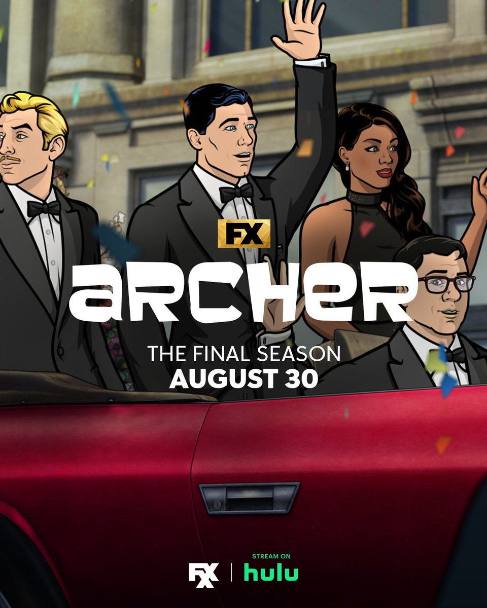 Consider this the victory lap. The final season of Archer premieres 8.30 on FXX. Next day on Hulu. 