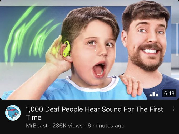 Yall gonna be mad at me. 
I think MrBeast helping people in videos is great. But idk what it is about his thumbnails. 
They always give me that uncanny valley feeling like theyre not real people or made with AI or something.
Is it just me? 