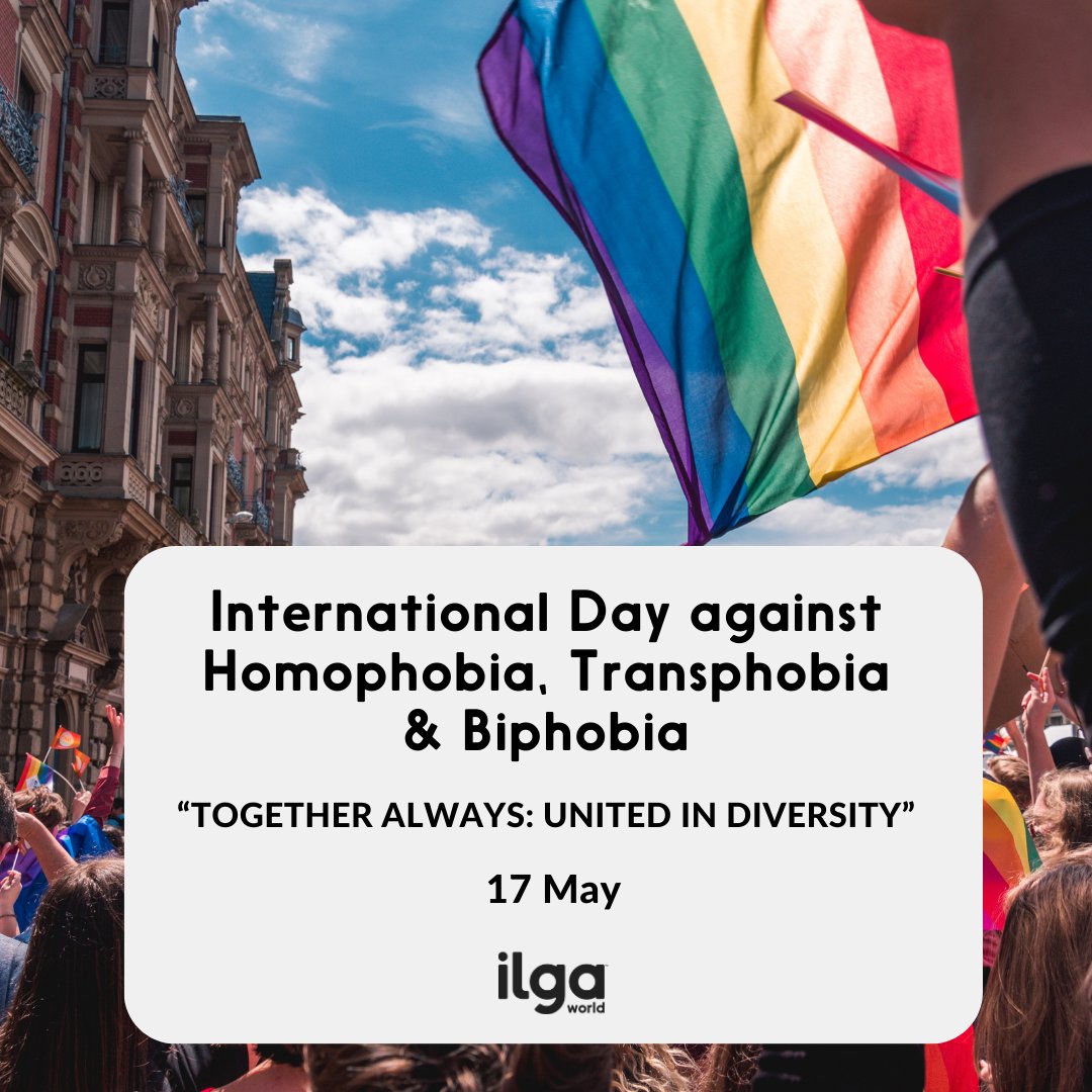 Today is International Day against Homophobia, Transphobia and Biphobia: happy #IDAHOBIT2023 from all of us at ILGA World!

Today, we asked our team to discuss intersections of this year's #IDAHOBIT theme, "Together Always: United in Diversity". A thread🧵 