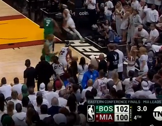 That clock reset obviously a big deal, too. Foul pretty clearly hadn't happened yet at 3.0. 