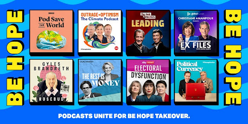 Some of the most influential podcasts have teamed up for a ‘#BeHope’ Podcast Takeover – a week of powerful conversations, spotlighting stories of real progress and reminding the world that change is possible. 

Have a listen now. https://t.co/46ePlsZJFf 