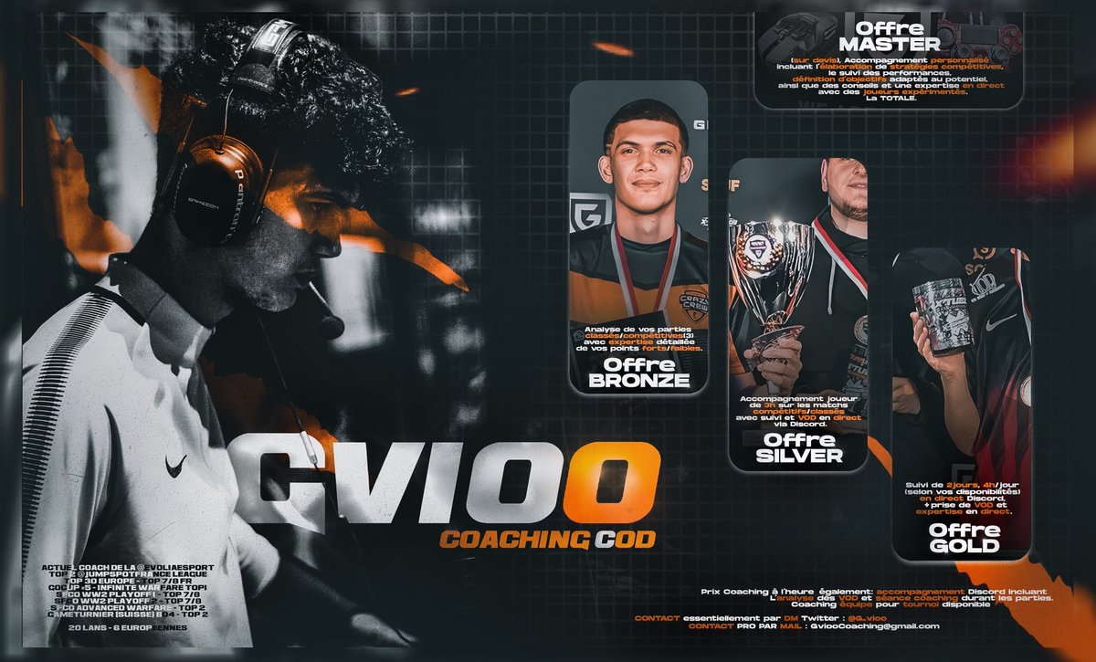 🎯 Coaching Call of Duty – par @gvioo_ 

+10 ans d’expérience | +25 LANs | Top 15 EU Challenger
Accompagnement pro : analyse, suivi, stratégie.

📩 Coaching individuel &amp; team
💰 Prix en MP
📬 gvioocoaching@gmail.com | @gvioo_ 