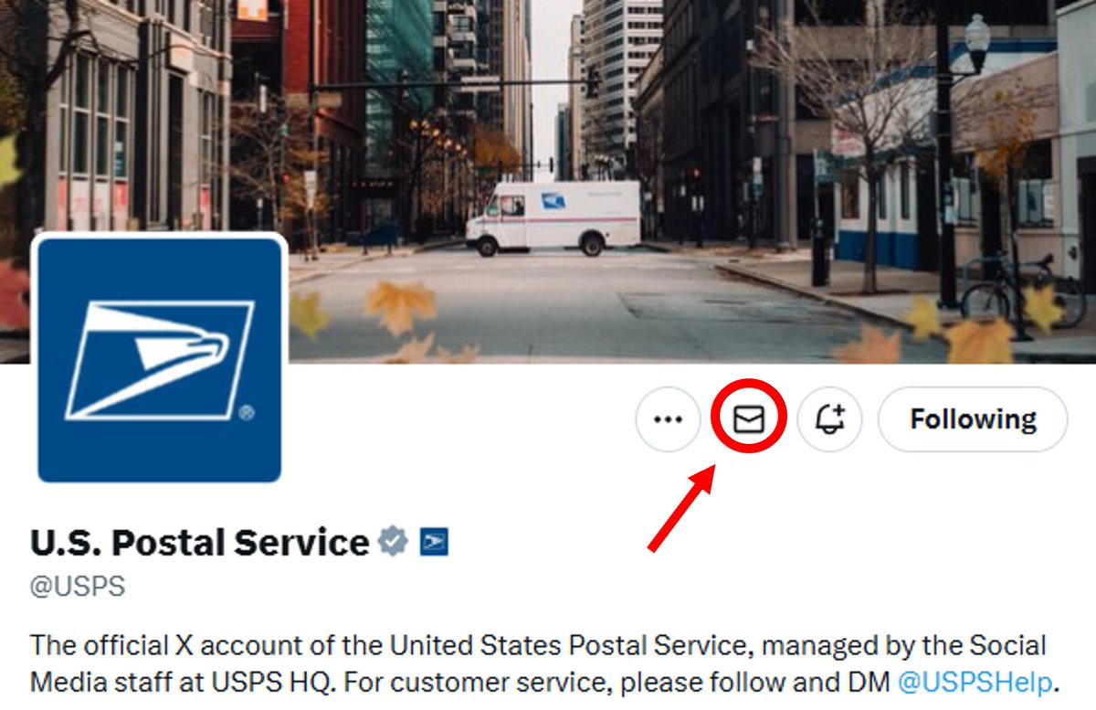Need help with a USPS delivery or have a question? The ONLY way to receive support from USPS is by clicking the direct message button on this page.
Please do not reply to comments claiming to offer help or support. These comments are not affiliated with USPS. Connect with us 