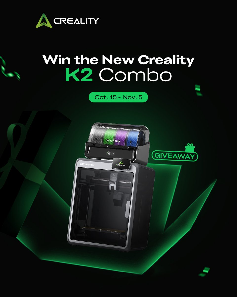 🥳 Yesss, here’s the moment you’ve been waiting for—GIVEAWAY MODE ACTIVATED
We’re giving away the brand-new Creality K2 Combo—who’s ready to win?

Entering is SO easy:
1. Follow
2. Like this post
3. Comment: What creative work do you wanna print most with K2 Combo?

We’ll 