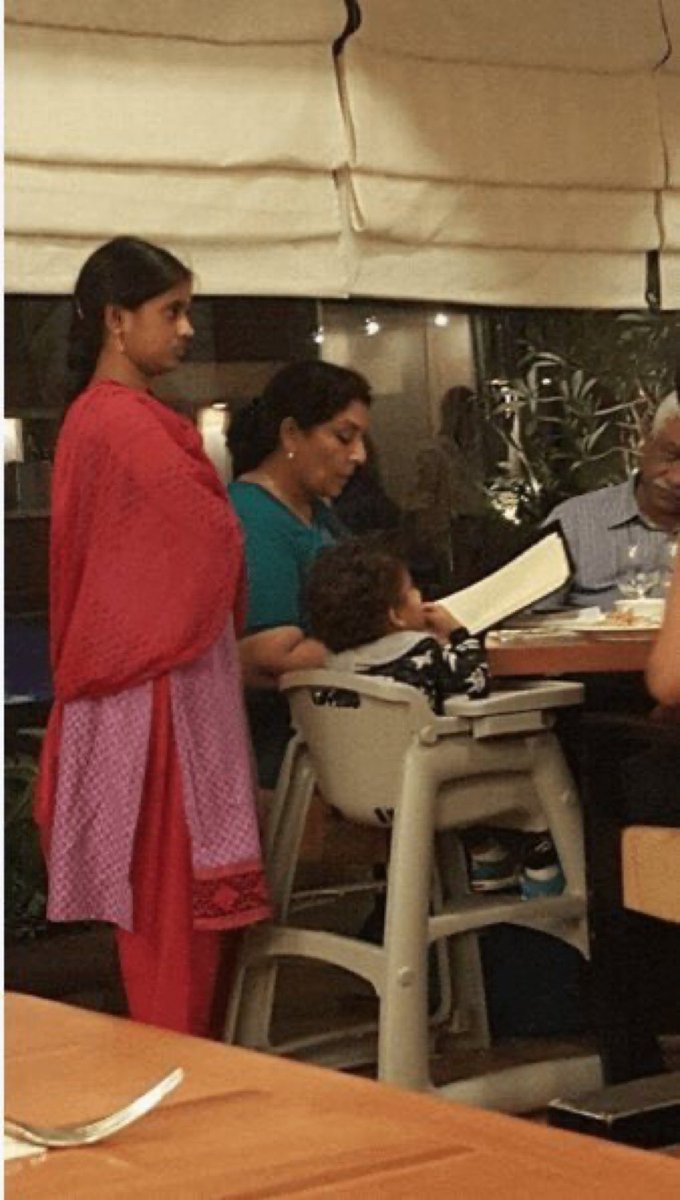 If you can't feed your housekeepers,
please don't bring them to a restaurant.

She is Congress leader @RenukaCCongress who was once a Minister of Women &amp; Child Development 🤷🏽‍♂️ 
