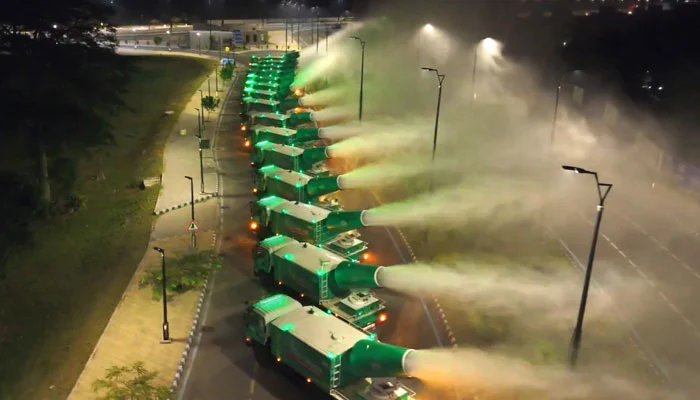 Experts warn Lahore’s new anti-smog guns may worsen the city’s water crisis 

Each truck sprays 12,000L daily — 15 trucks = 2.2M litres/day 
Short-term clean air, long-term groundwater loss? 