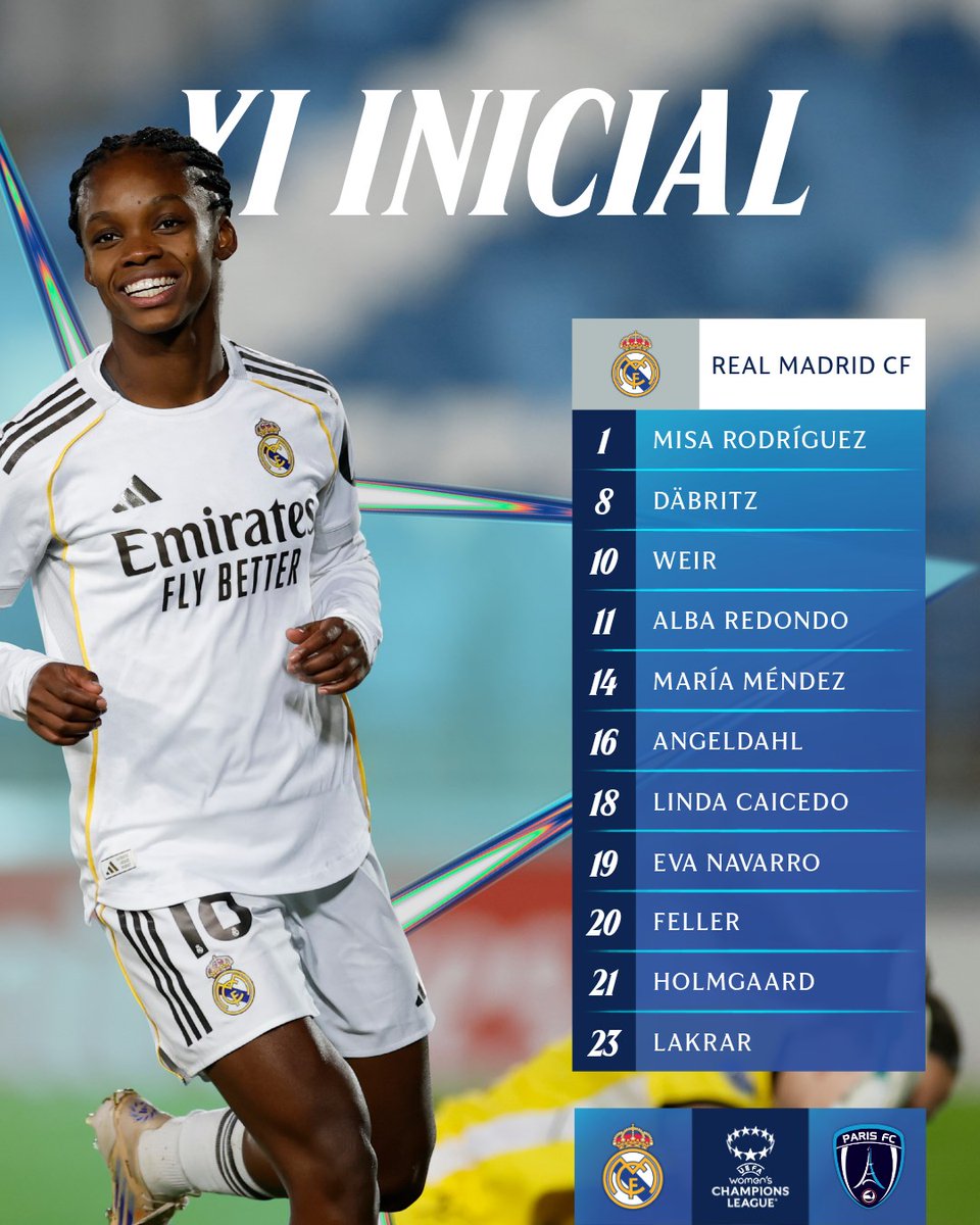 🙌 𝐗𝐈 𝐈𝐍𝐈𝐂𝐈𝐀𝐋 🙌

¡Así se presentan ambos equipos en Madrid!

📲 𝗖𝗢𝗕𝗘𝗥𝗧𝗨𝗥𝗔
🤳 𝐑𝐞𝐚𝐥 𝐌𝐚𝐝𝐫𝐢𝐝 🆚 𝐏𝐚𝐫𝐢𝐬 𝐅𝐂
👉 https://t.co/lS6wJaTO5W

#UWCL 