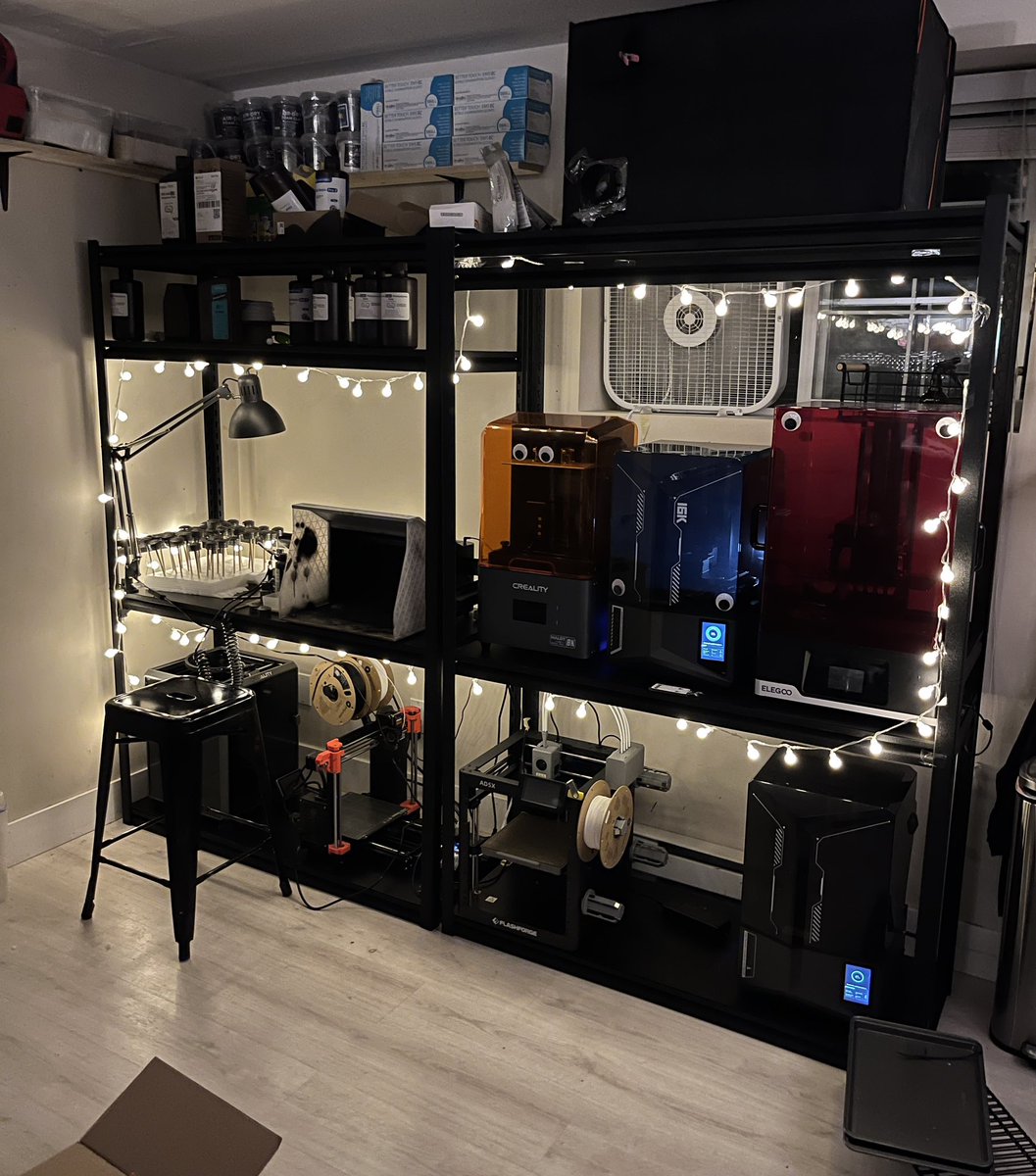 Printer farm update! LIGHTS ✨✨✨ 