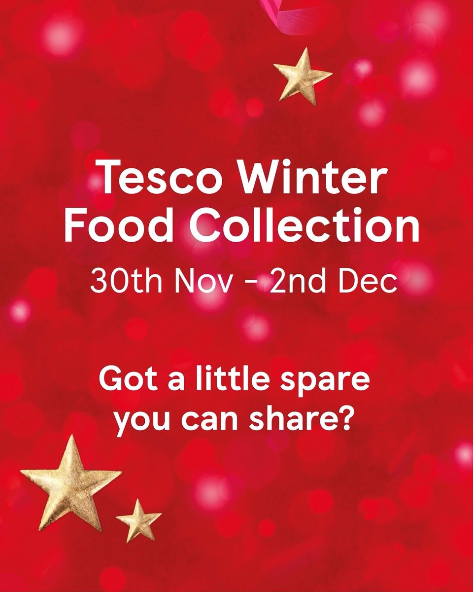 Got a little spare you can share this Christmas? Donate at the Tesco Winter Food Collection and support food banks and charities helping people in your community. 