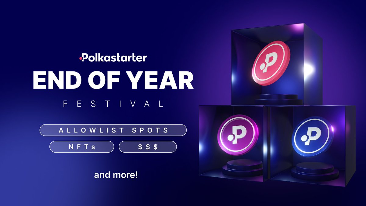 The Polkastarter End of Year Festival is here! 🎉

Send 2023 out in style with a bag full of surprises and work your way to the Grand Rewards - guaranteed [redacted] access in 2024 👀

More info below 👇 