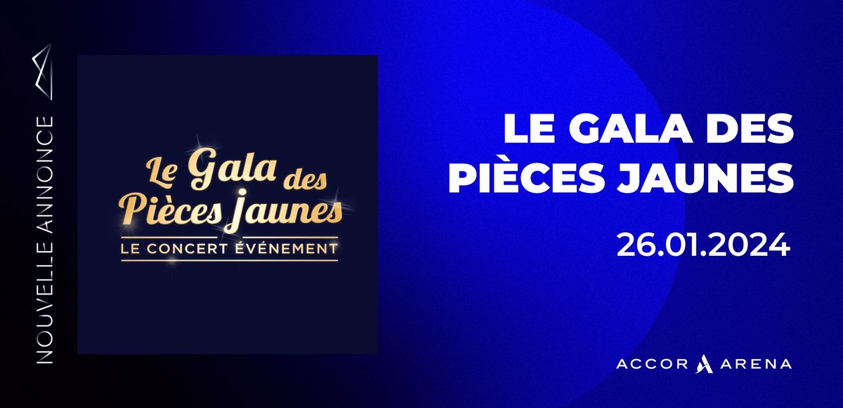 Lisa des @BLACKPINK, @JBALVIN, @maroon5, @Pharrell, @Stray_Kids, @GIMS… seront à l'Accor Arena le 26.01.24 pour le Gala des Pièces Jaunes ! 🔥

En partenariat avec @FranceTV et produit par Électron Libre.

La billetterie ouvre le 09 janvier ➡️ https://t.co/kXO4jR1p80 
