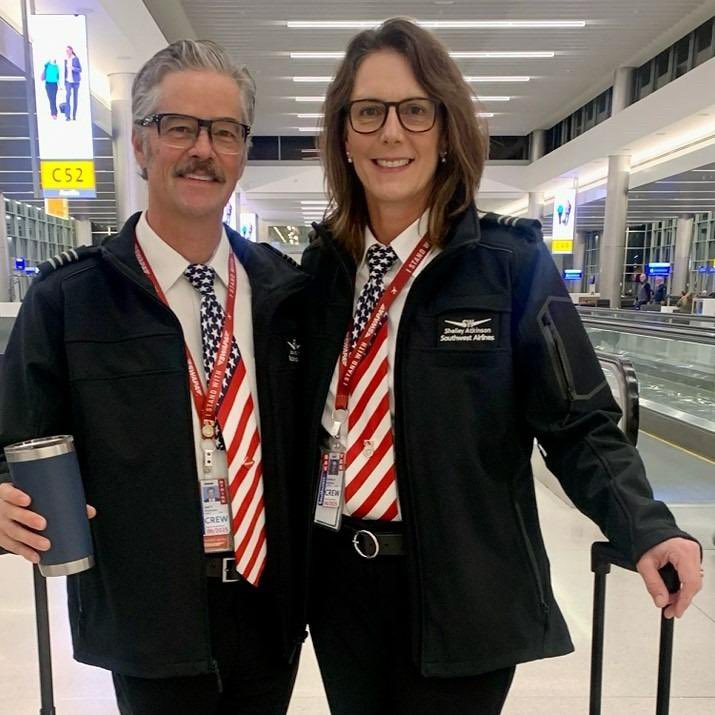 Love is in the air...literally! 

Meet husband and wife Pilot duo, Joel &amp; Shelley. 

These lovebirds first met at the Air Force Academy in Colorado, where they bonded over their shared love for flying C-130s and adventure. 

Following their service in the Air Force, Joel joined 