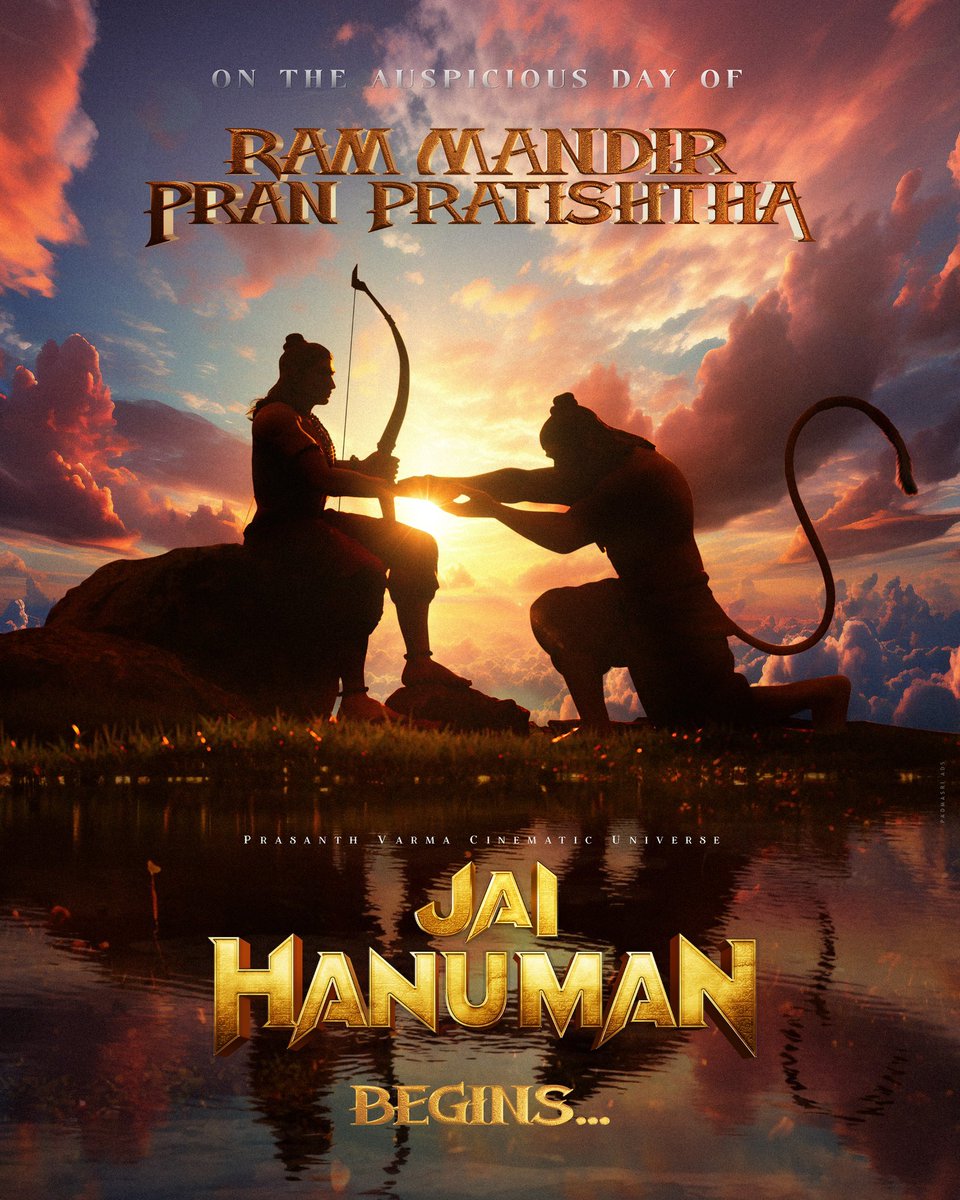 With gratitude for the immense love and support showered upon #HanuMan from audiences across the globe, I stand at the threshold of a new journey by making a promise to myself! 

#JaiHanuman Pre-Production Begins on the auspicious day of #RamMandirPranPrathistha 🙏

@ThePVCU 