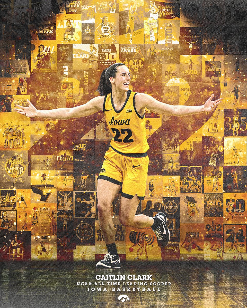 𝗥𝗲𝗰𝗼𝗿𝗱 𝗕𝗿𝗼𝗸𝗲𝗻. 𝗛𝗶𝘀𝘁𝗼𝗿𝘆 𝗠𝗮𝗱𝗲.

@CaitlinClark22 x #Hawkeyes 