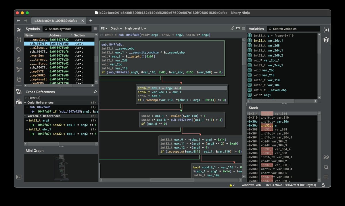 Binary Ninja 4.0 is here! The first major digit increment in two years, and it's full of fixes and improvements: RISC-V, nanoMIPS, UI/docs refresh, Windows Kernel types+Debugging, COM reversing, type archives, projects, and a new AI assistant! See more at:
https://t.co/VZew6yTlIn 