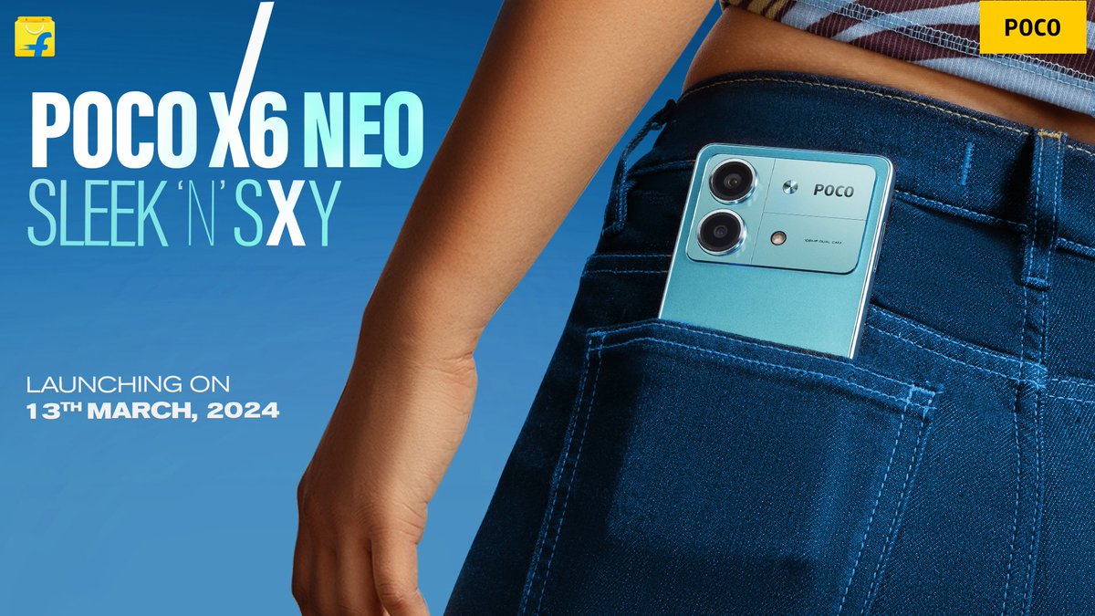 I'm Sxy and I know it!
POCO X6 Neo - #SleekNSxy

Launching on 13th March,12:00 PM on @Flipkart

Know More👉https://t.co/07W9qvZSye

#POCOX6Neo #SleekNSxy #POCOIndia #POCO #MadeOfMad #Flipkart 