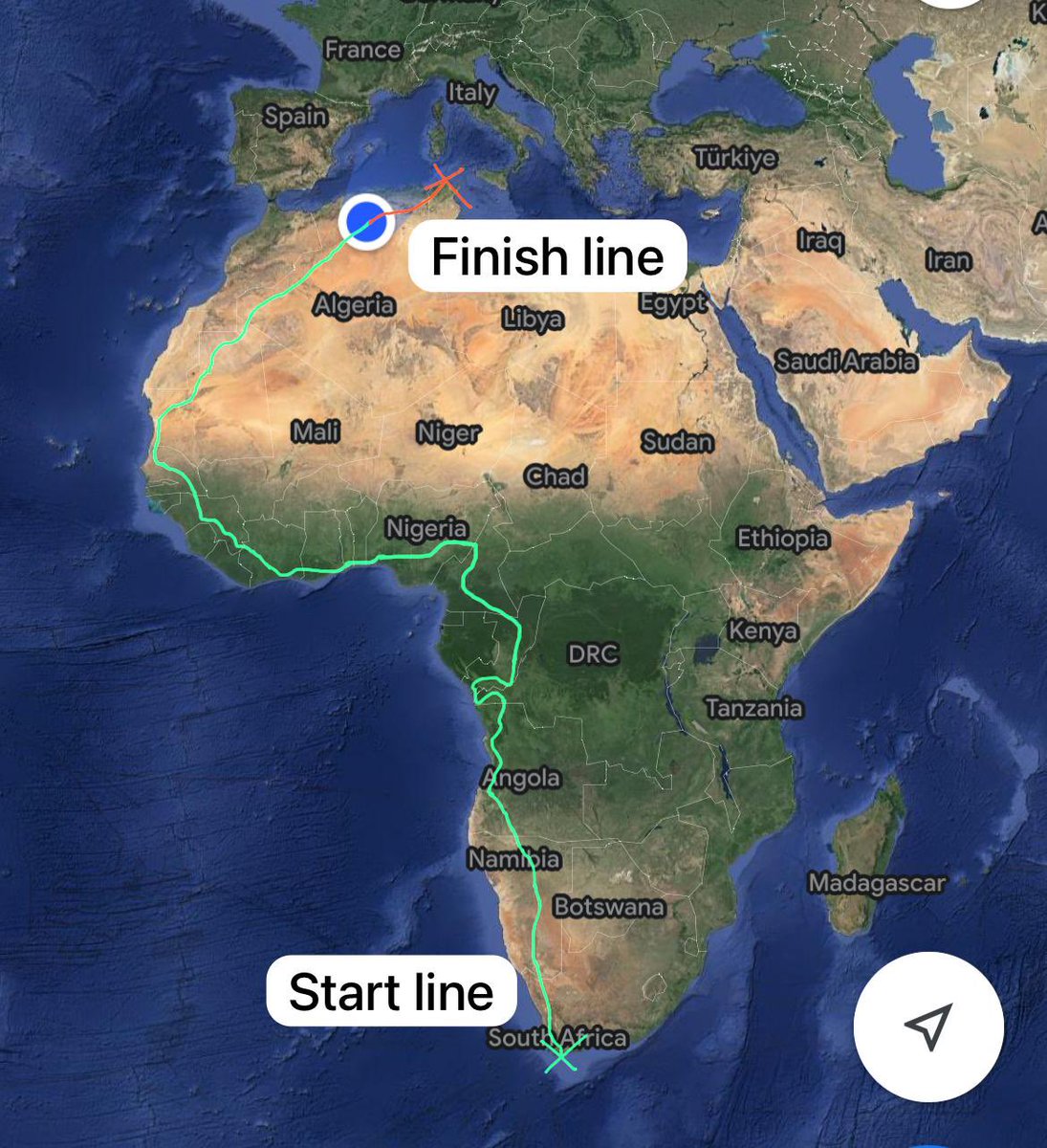15,553km ran 
368 marathons
15 countries 🇿🇦🇳🇦🇦🇴🇨🇩🇨🇬🇨🇲🇳🇬🇧🇯🇹🇬🇬🇭🇨🇮🇬🇳🇸🇳🇲🇷🇩🇿
£269k raised for charity

340 days✅ 11 left to go🫡 
