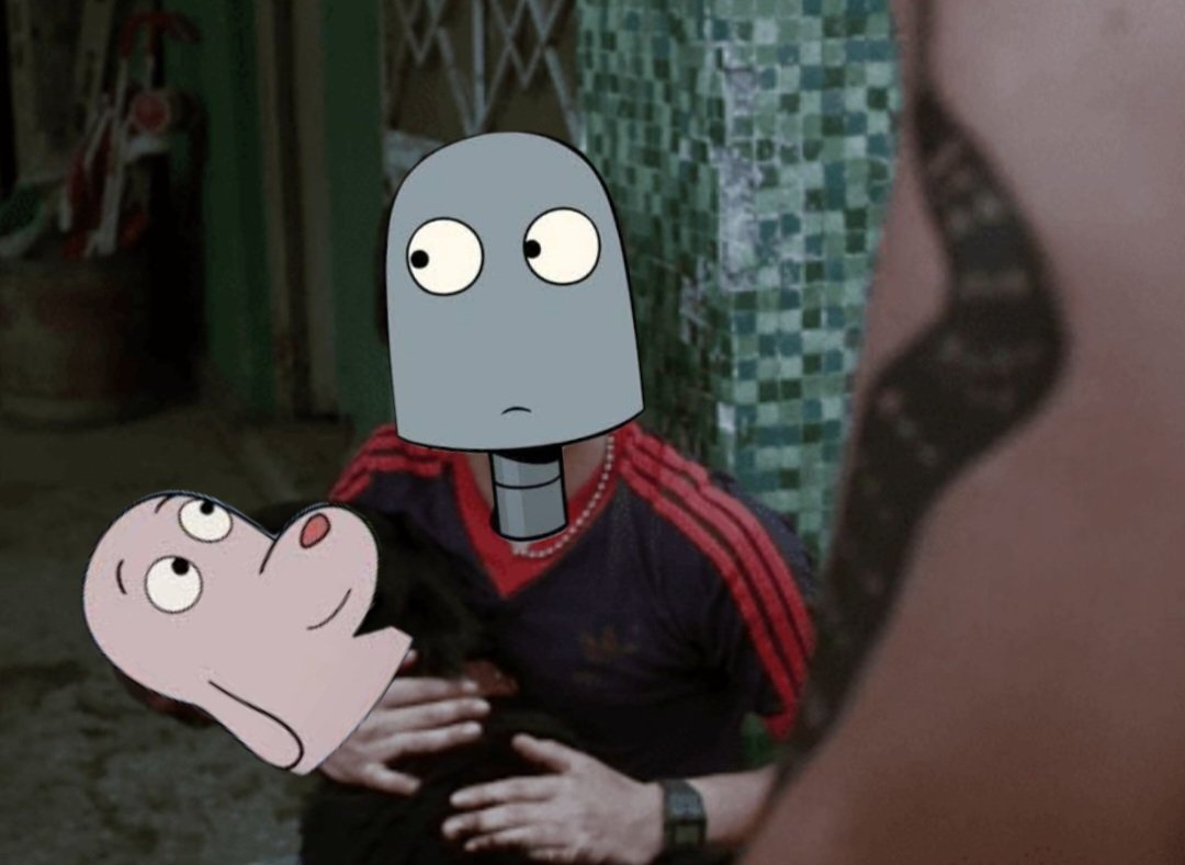 - ¿Qué tranza, Robot? ¿Ya supiste del desastre que hizo tu perro? 
____
No te pierdas AMORES PERROS (González Iñárritu, 2000) y MI AMIGO EL ROBOT (Pablo Berger, 2023) en 𝐂𝐢𝐧𝐞𝐭𝐞𝐜𝐚 𝐍𝐚𝐜𝐢𝐨𝐧𝐚𝐥 𝐝𝐞 𝐥𝐚𝐬 𝐀𝐫𝐭𝐞𝐬 🟧🟣👁️ https://t.co/HbbMeEBd4J 