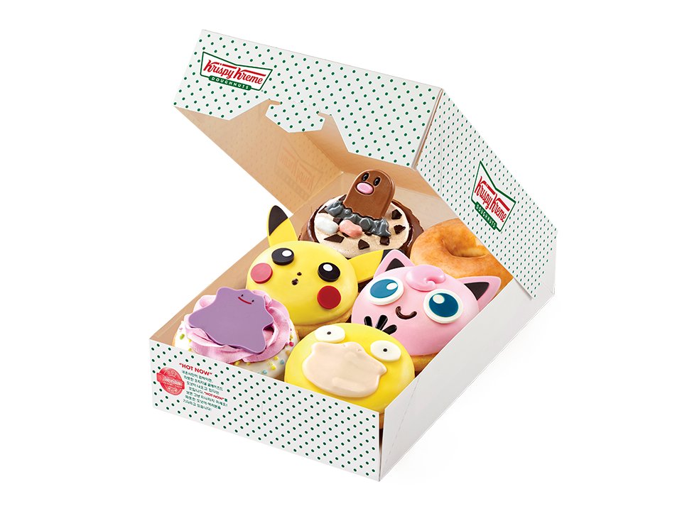 Krispy Kreme is releasing a Pokémon donut set in Korea! Includes Pikachu, Ditto, Psyduck, Jigglypuff and Diglett! 🍩 
