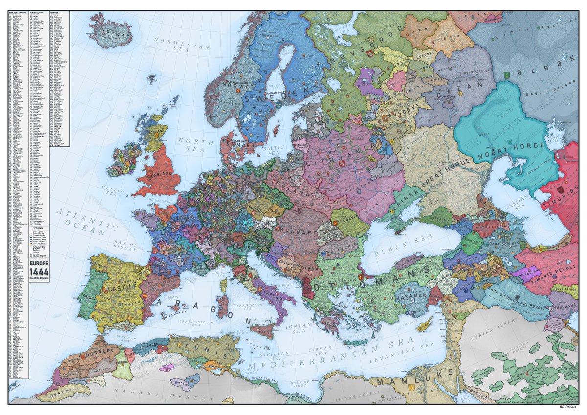 Medieval Europe in 1444 