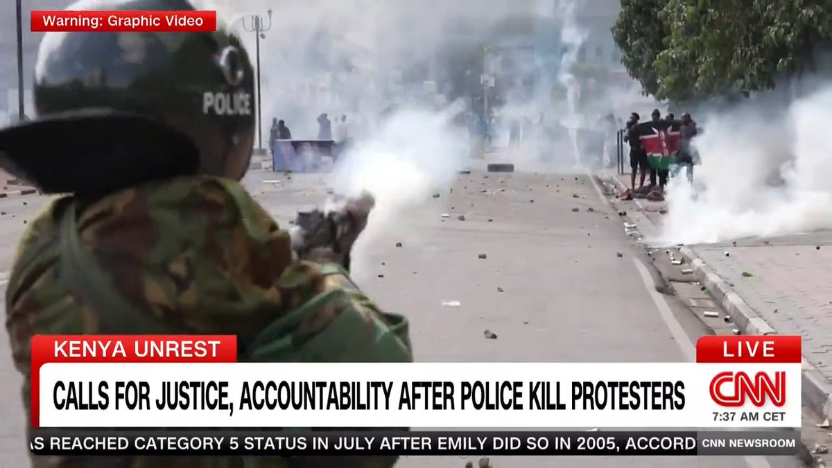 Loaded, aimed and fired directly at a Kenyan flag  