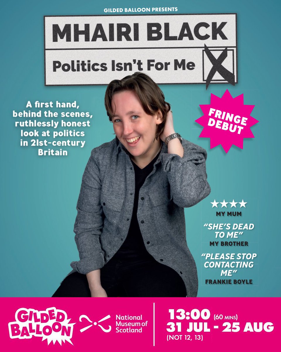 Fancy a peek behind the curtain of Parliament? Come along to my debut show at the Edinburgh Fringe. The reviews are truly glowing. 

Get your tickets here 👉 https://t.co/nbwibm6Nzo 