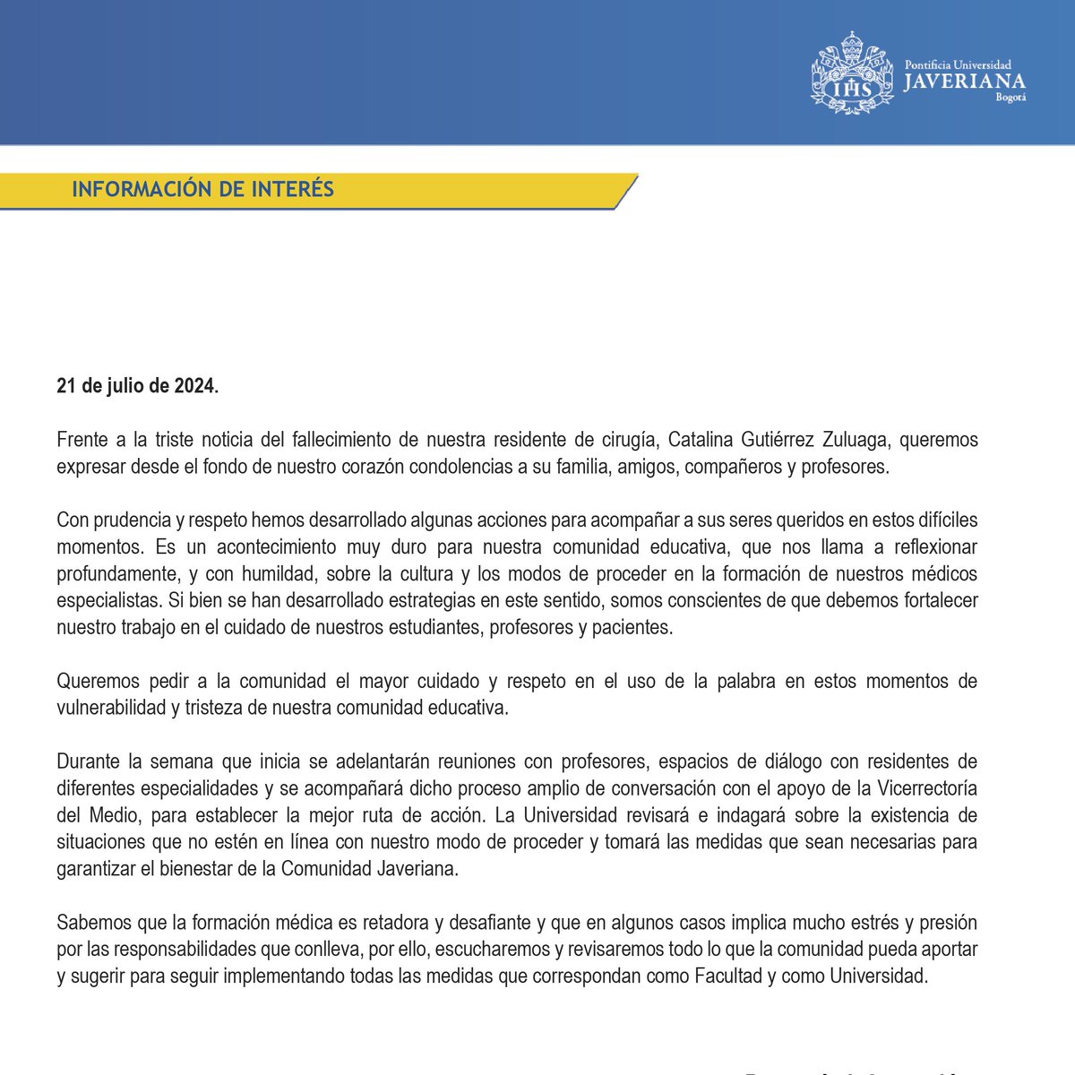 Información de interés: 