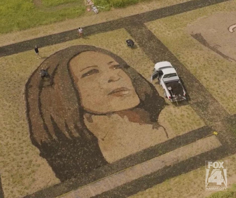 A man in Lawrence, Kansas is sending a political message across the country with some agriculture-inspired art. https://t.co/KpGDxWiGOB 
