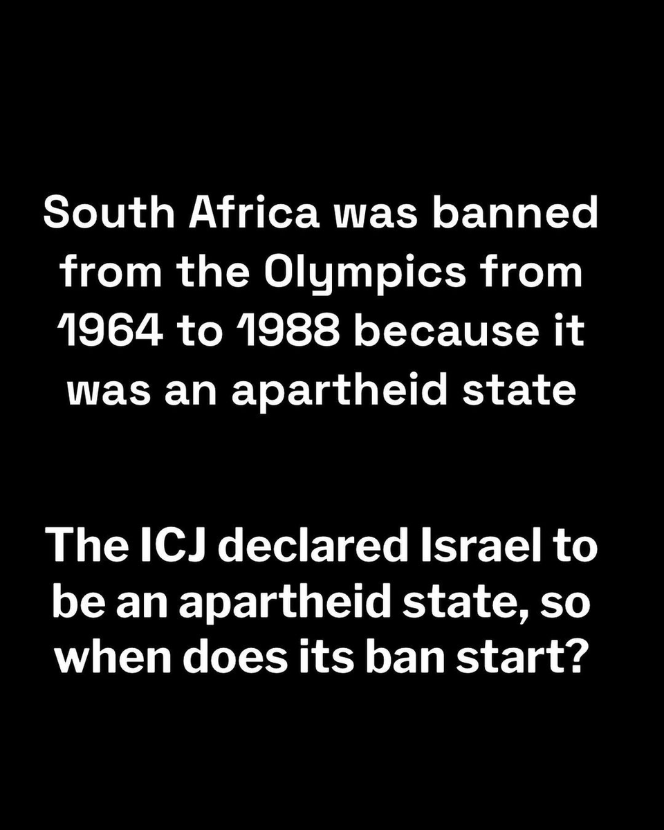 Ban lsrael from the Olympics.

Retweet this. 