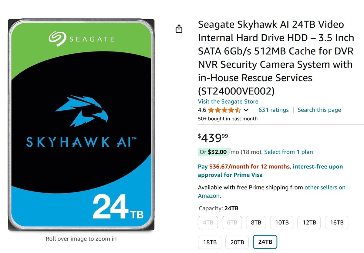 I'm not saying it's the same thing, but there's something beautifully poetic about the fact that the cost of a 24TB hard drive ($439) is less than a single month's rent for 24TB of storage on AWS S3 ($552). Much of the cloud is like this. 