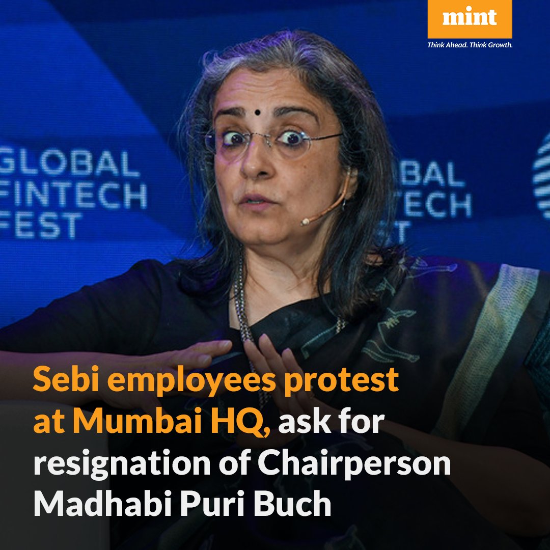 #SEBI employees hold protest outside Mumbai office, demand chairperson #MadhabiPuriBuch’s resignation: Report 

Read here: https://t.co/PzhHP1wyu1 