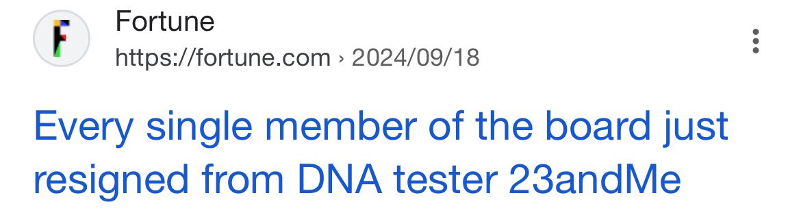 And here we are 5 years later and I still feel the same way about consumer DNA tests, and apparently the entire board of 23andMe now agrees. 
Massive yikes incoming. 