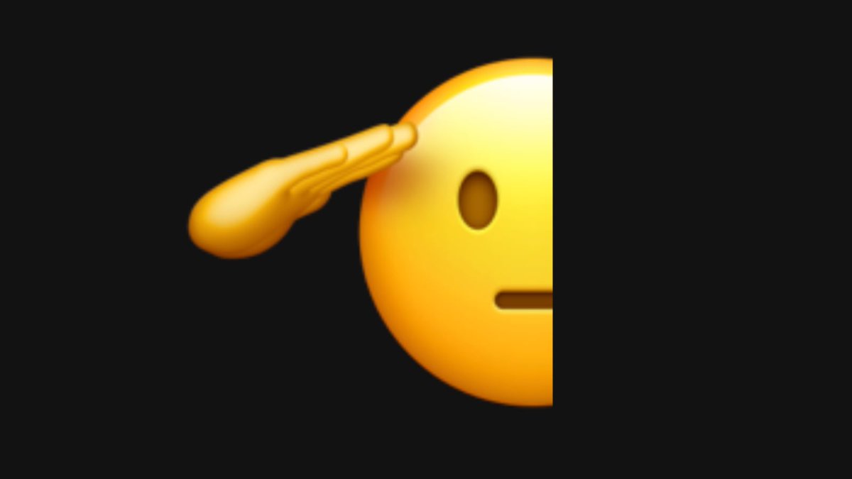 Whoever decided this iPhone emoji should be half cut-off is honestly the greatest artistic genius of our time 