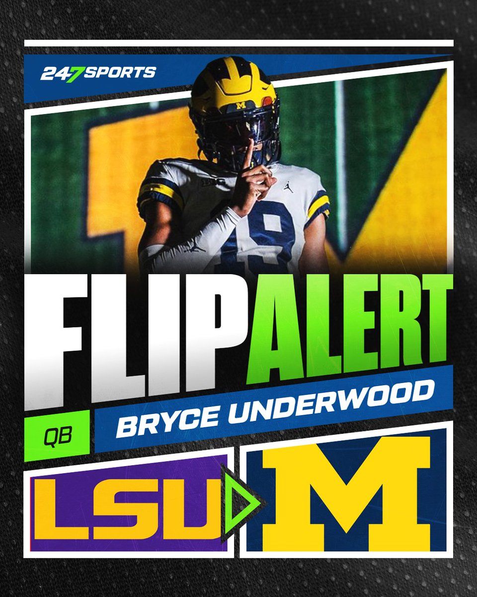 Michigan has flipped five-star QB Bryce Underwood from LSU:

https://t.co/jj80aOlFA4 