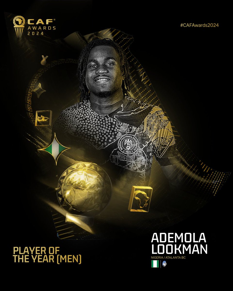 When the stars align, they spell 𝐀𝐝𝐞𝐦𝐨𝐥𝐚 𝐋𝐨𝐨𝐤𝐦𝐚𝐧. 🌟 

Ladies and gentlemen, your Men’s Player of the Year! 🏆

#CAFAwards2024 