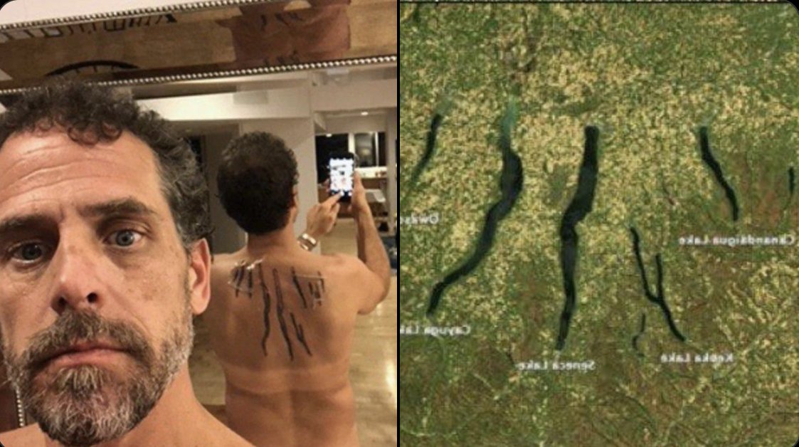 What happens at the Finger Lakes (NY) that is so incredible to Hunter Biden that it inspired a massive tattoo of the region on his back? 