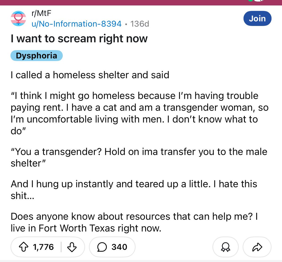 Scream all you want, dude; Women’s shelters are for WOMEN 