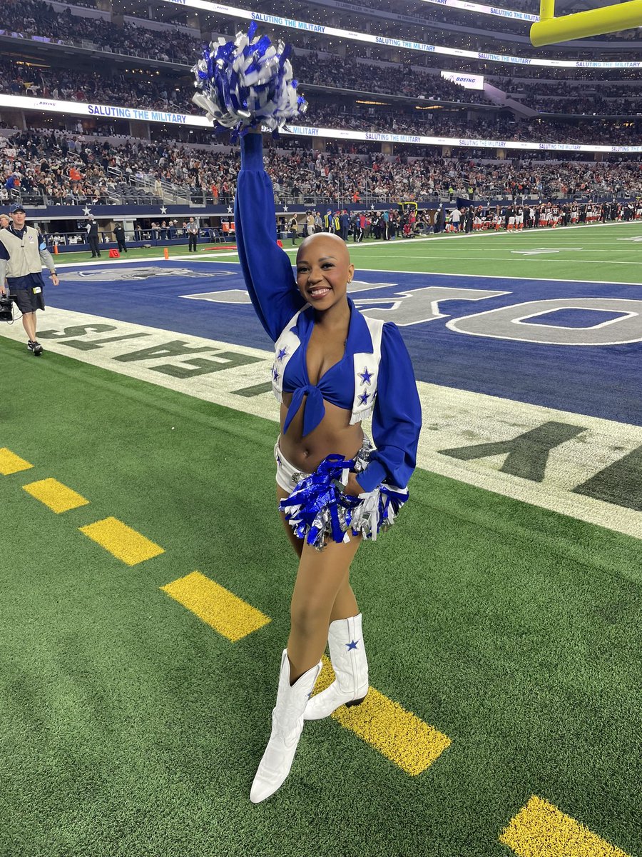 Congrats and much respect to Dallas Cowboys cheerleader Armani Latimer. She revealed she had alopecia on the Cheerleaders Netflix show America’s Sweethearts. She had been wearing a wig all season but performed bald for the first time during Monday’s game between the Bengals and 