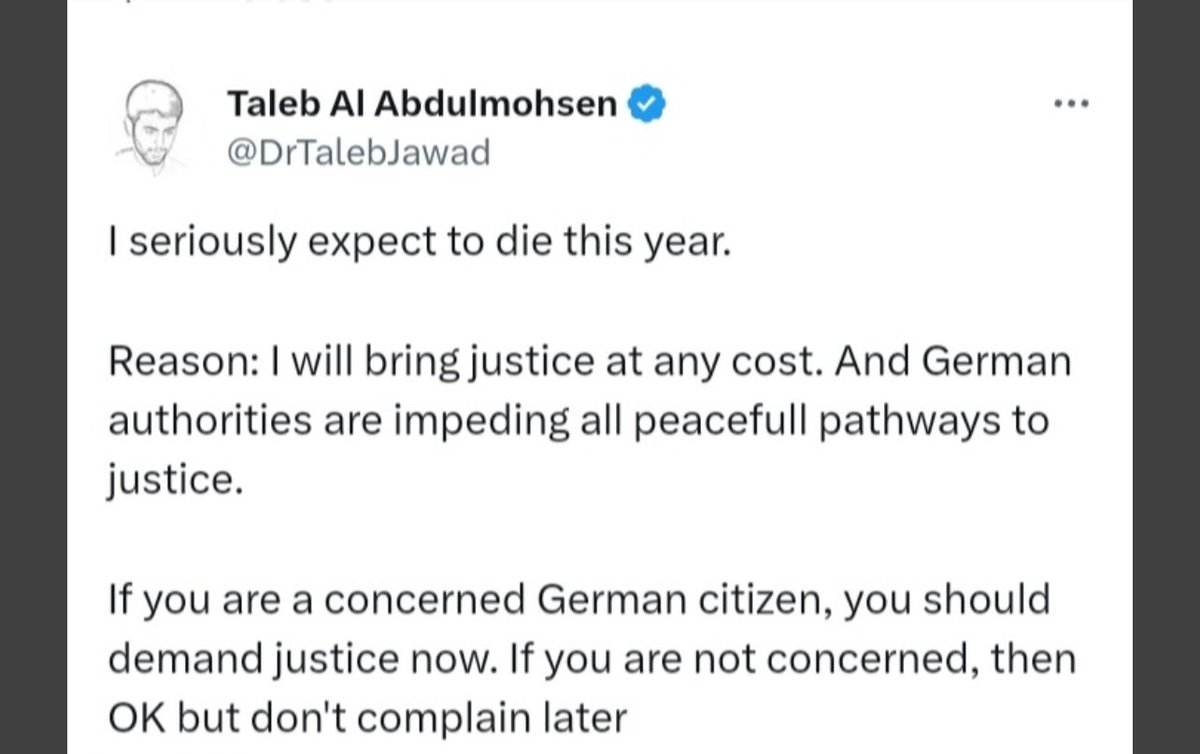Seriously, @elonmusk, what exactly did X do after a user reported these (now deleted) posts published by the Magdeburg attacker? Which authorities were informed and when? 