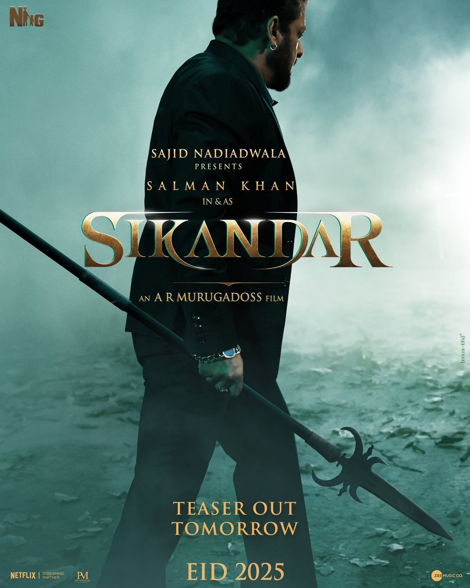 You asked, and we heard you. Here’s our Biggest gift for all you @BeingSalmanKhan fans on Sikandar's birthday 🔥🔥  
Stay Tuned for the #SikandarTeaserTomorrow at 11:07 AM 🔥

https://t.co/CJ4DxIq0ky 

#SajidNadiadwala’s #Sikandar 
Directed by @ARMurugadoss

Releasing in cinemas 