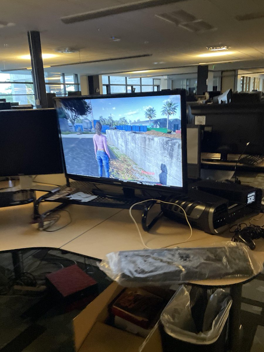 BREAKING: An alleged screenshot of GTA 6 inside one of Rockstar's developer studios has been leaked with a PS5 dev kit nearby that was given out in 2019-2020 