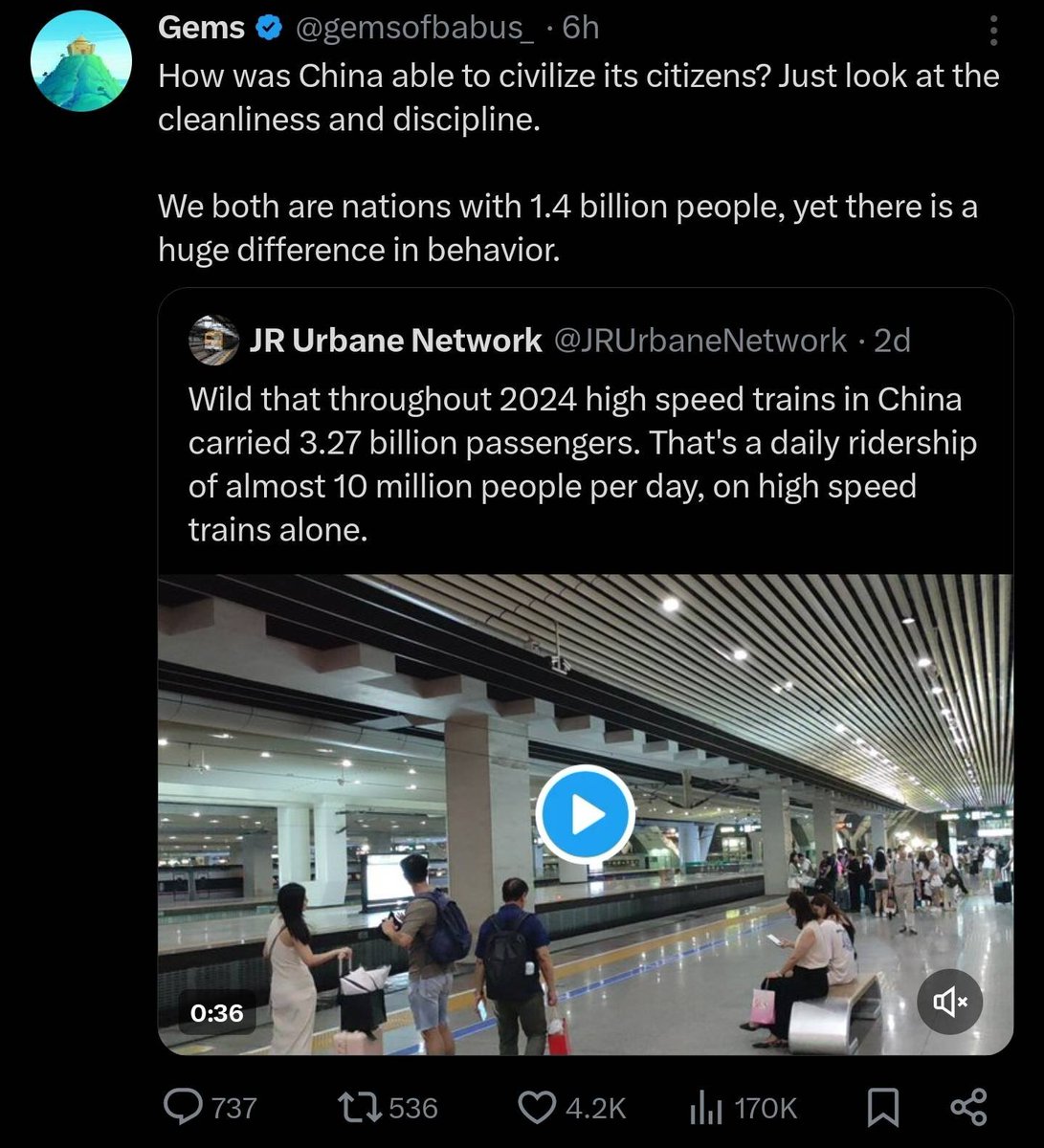 Self loathing, low self esteem, low IQ Indians can be programmed by propaganda, or thrown a few peanuts by the CCP to crap on their country while campaigning for China.

Let me show you this China shill's "civilized and clean" China:🧵 