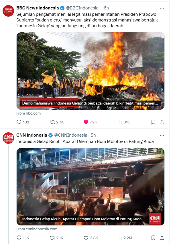 BBC vs CNN.

Kelihatan mana berpihak mana. 