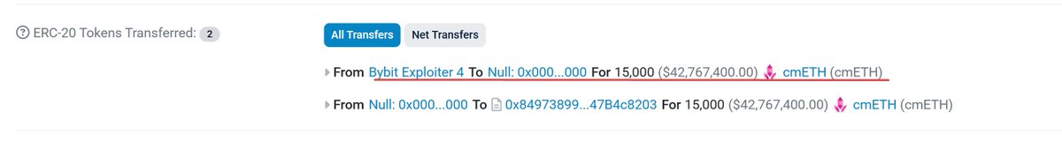 JUST IN: #BYBIT HACKER BURNED 42M$ WORTH OF cmETH

LEGEND!

BURN THEM ALL BRO! 