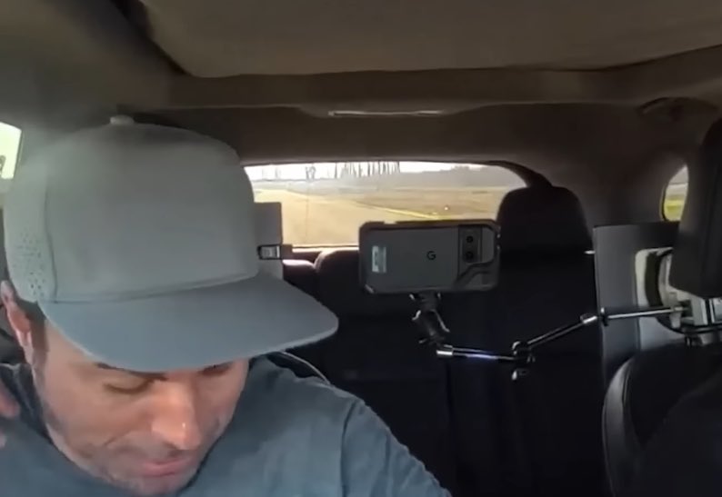 lol looks like Mark Rober edited in a Pixel image over the iPhone he was recording with. 

You can see the iPhone in the reflection. 