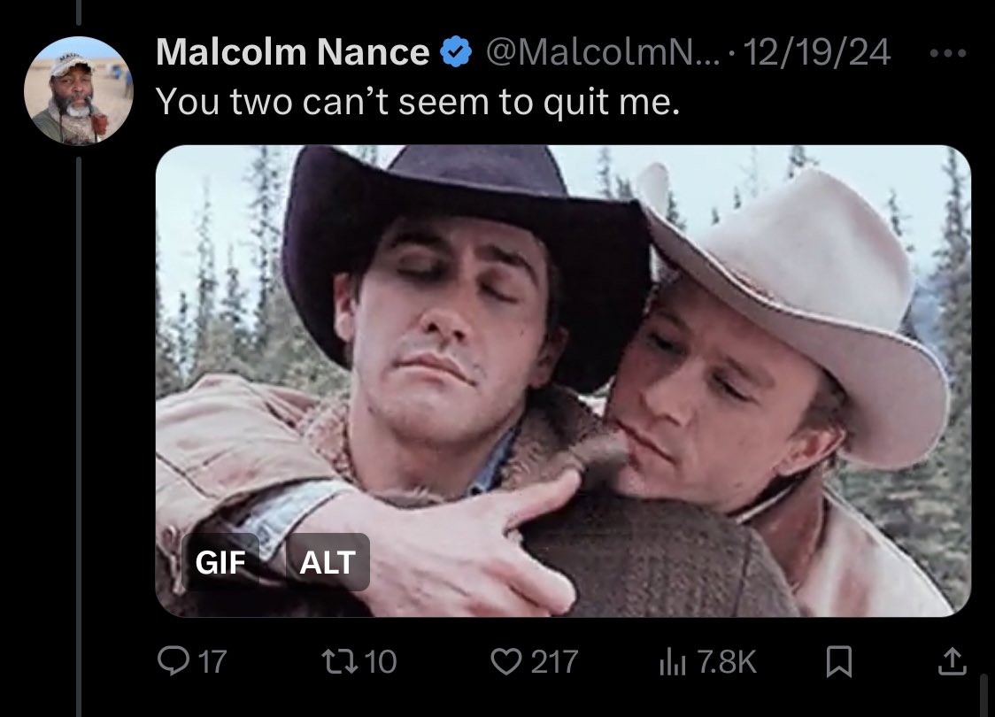 @MalcolmNance @Dave_Parke And we haven’t even touched on his homophobia. Tagging this account may seem ironic, But he’s literally too stupid for irony. 

Media illiterate, homophobic, hyperbolic. 

CNN’s strongest grifter. 

“Standby” 